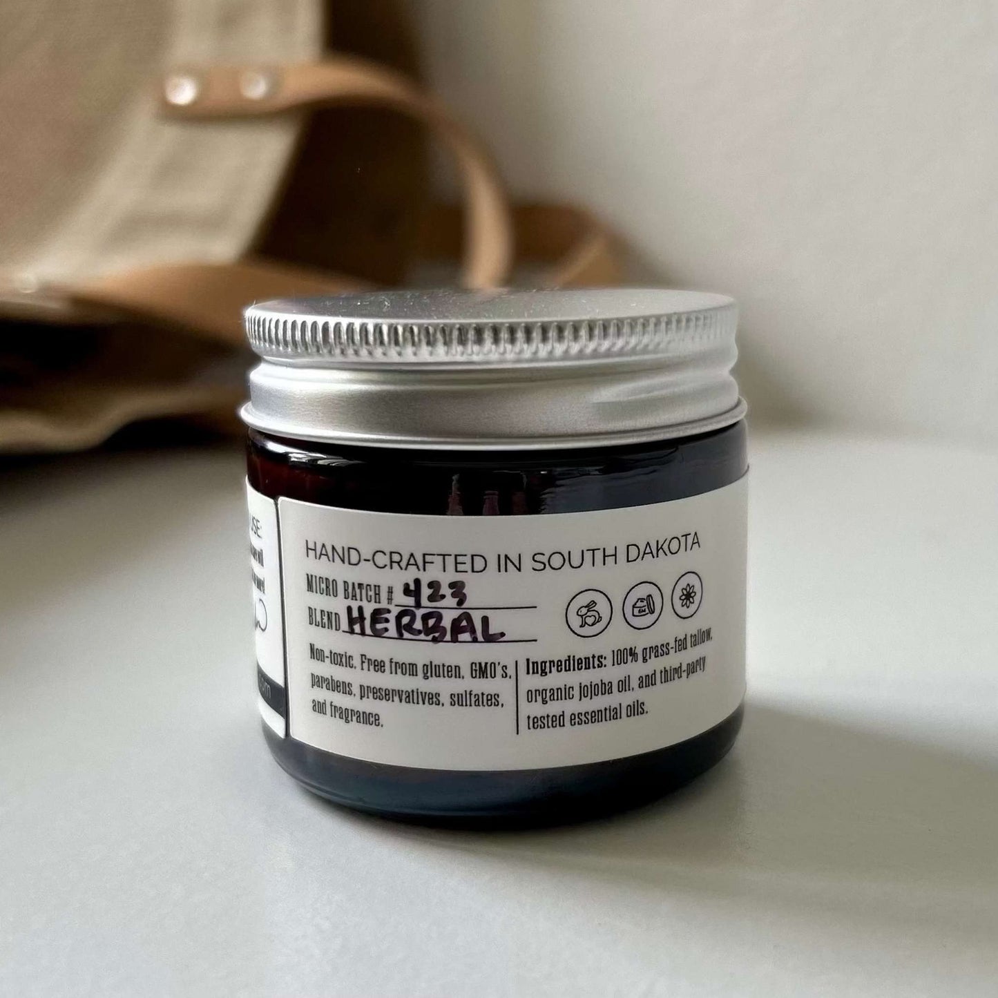 Whipped Tallow Balm herbal skin cream with grass-fed tallow and organic oils for deep hydration and nourishment